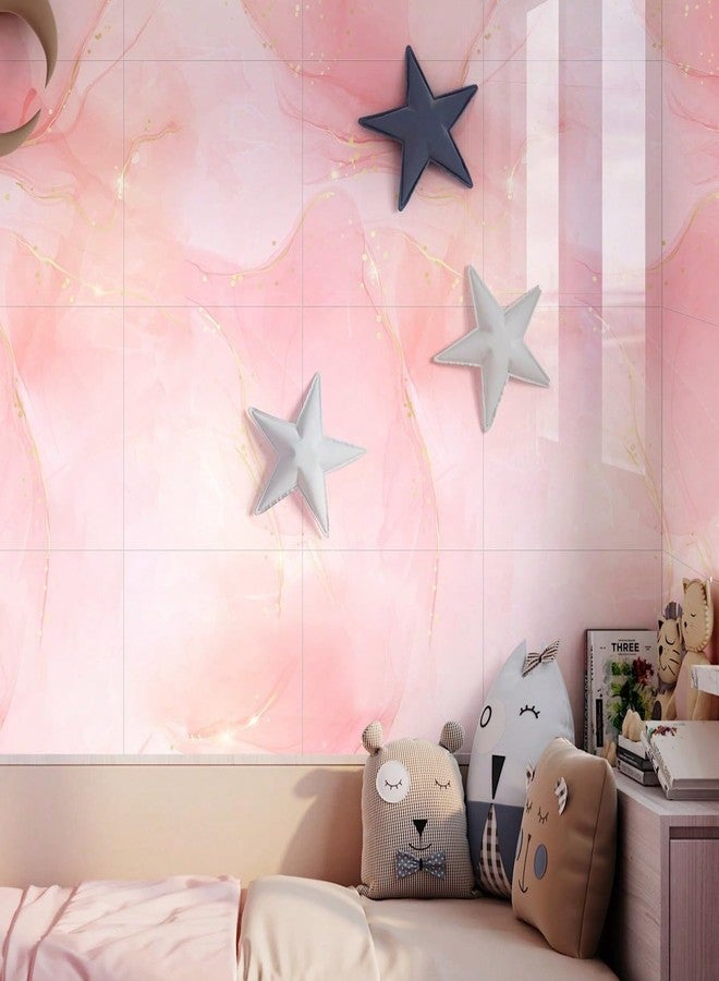 Chejiaye 10pcs Marble Peel and Stick Backsplash Waterproof Washroom Wall Panels, Peel and Stick Tile, PVC Thickened Wall Stickers for Kitchen,Toilet - 11.8"x11.8" Kitchen Tiles (Pink,9.7 Sq.ft) - Image 3