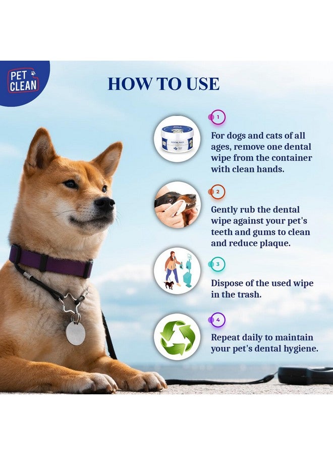 Pet Clean Fresh Mint Dental Pads - Gentle Oral Care for Dogs & Cats - 50 Count (Pack of 1) - Image 4