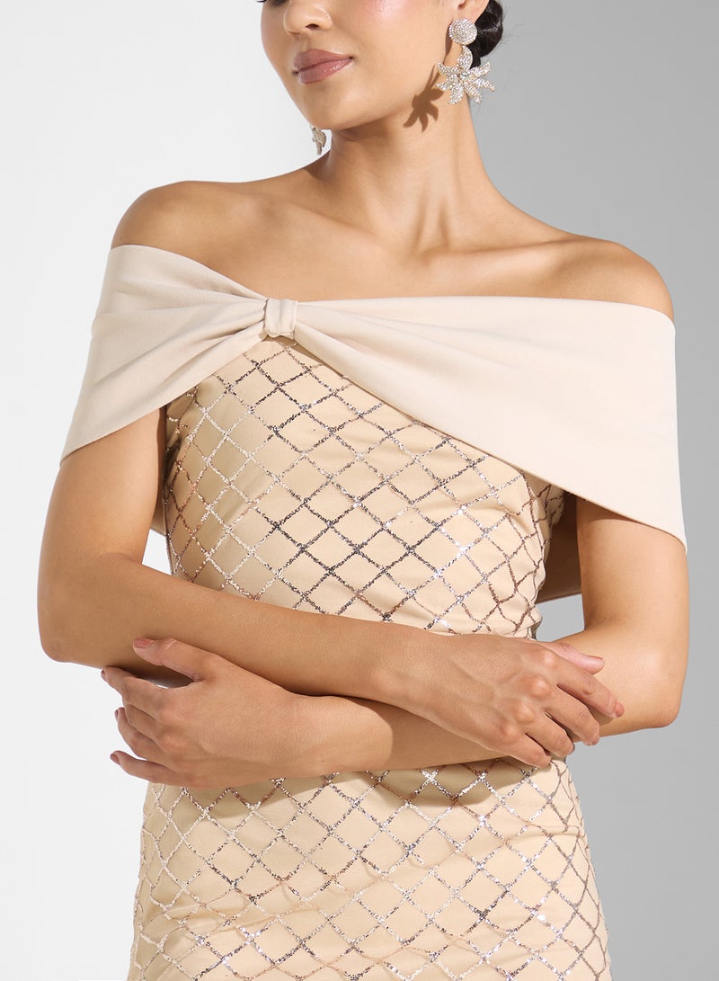 Ella Limited Edition Off Shoulder Shimmer  Dress - Image 3