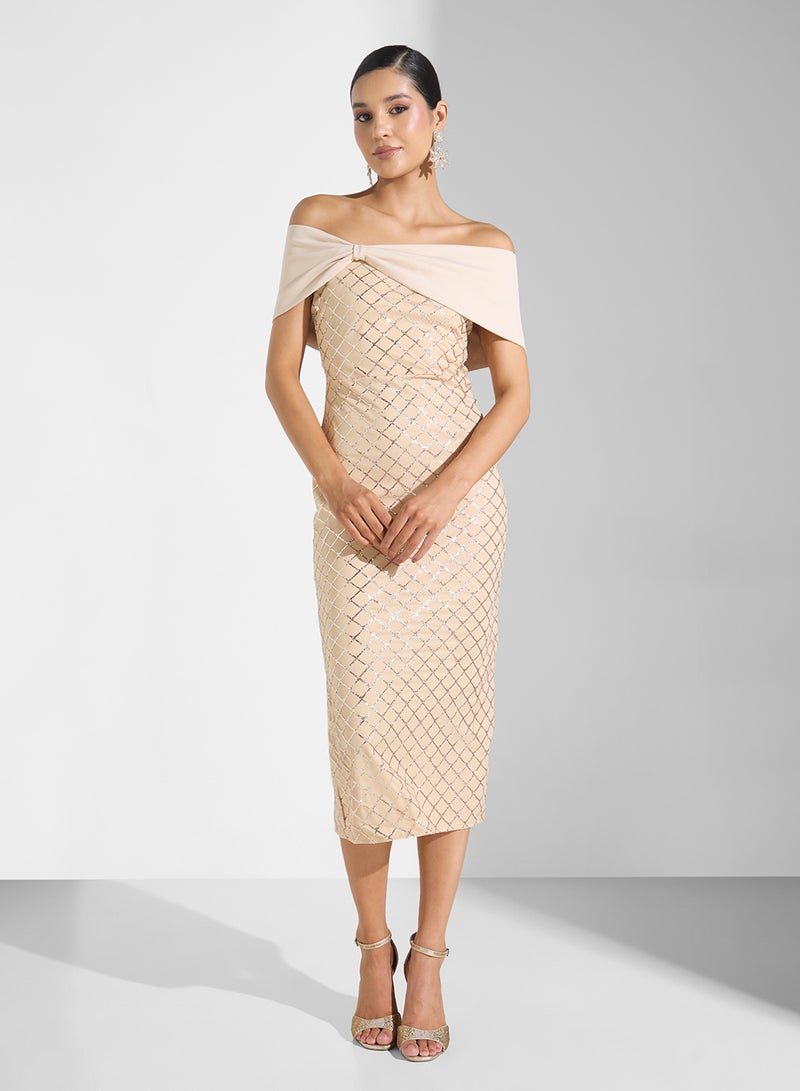 Ella Limited Edition Off Shoulder Shimmer  Dress - Image 1