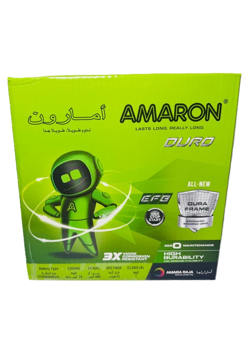 Amaron Car Battery 90D23L / 55D23L / 85D23L EFB Idle-Start-Stop Technology - Image 1