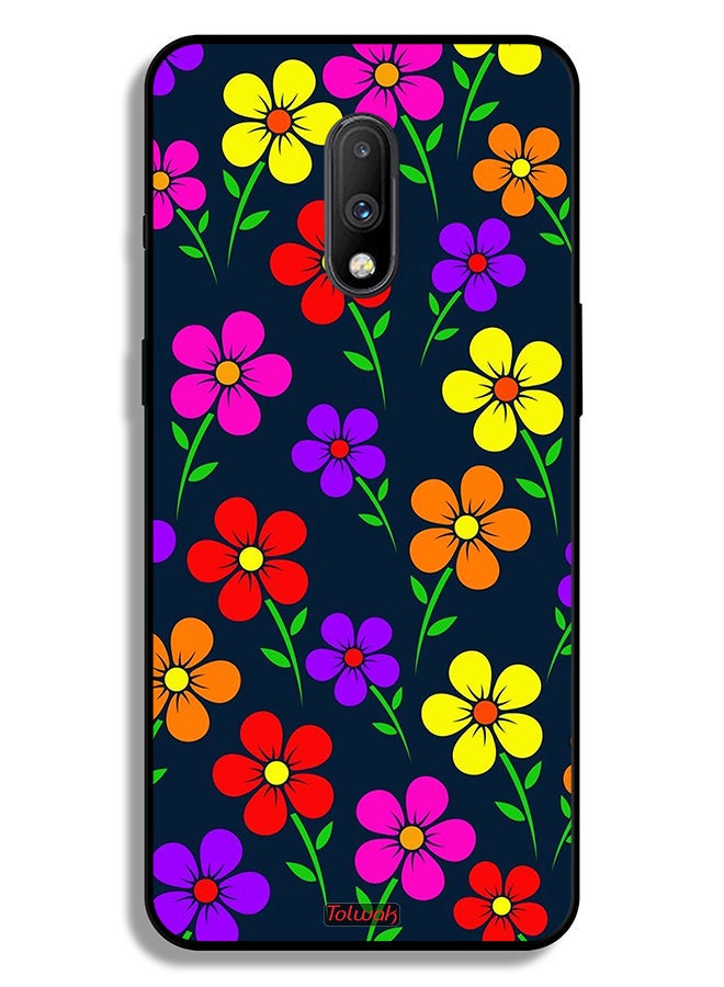 Tolwak OnePlus 7 Protective Case Cover Colorful Flowers - Image 2
