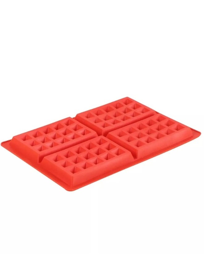FALMER - Multipurpose Silicone Waffle Mold 4 Cavity Cake Pan for Waffle, Chocolate, Candy Crafts - Image 1