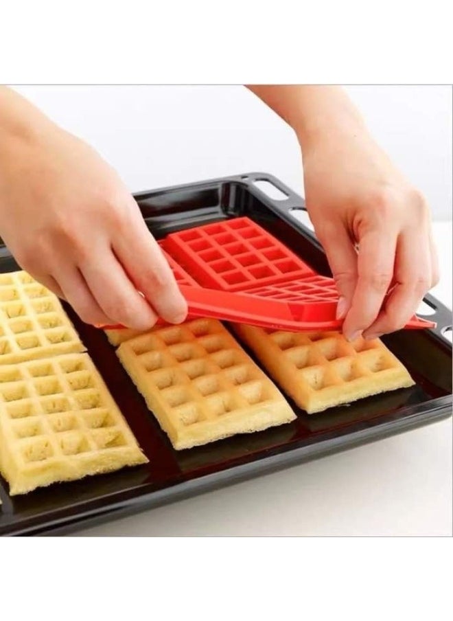 FALMER - Multipurpose Silicone Waffle Mold 4 Cavity Cake Pan for Waffle, Chocolate, Candy Crafts - Image 1
