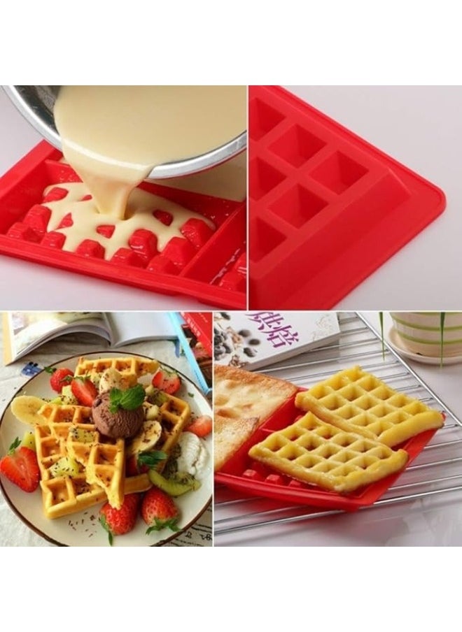 FALMER - Multipurpose Silicone Waffle Mold 4 Cavity Cake Pan for Waffle, Chocolate, Candy Crafts - Image 1