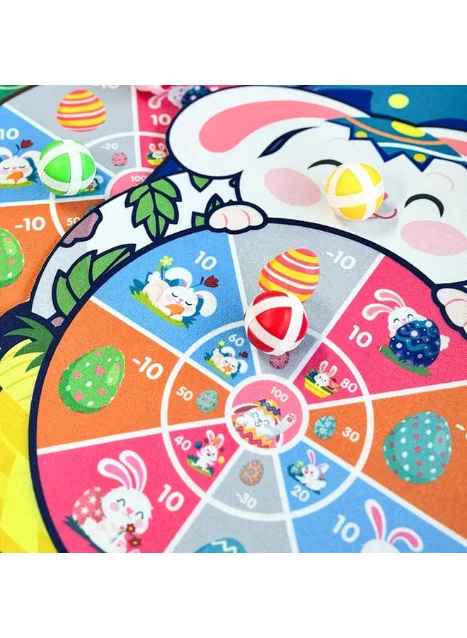 Pink Sticky Ball Dartboard Game Set 6pcs Indoor Outdoor Fun Activity Toy For Kids - Image 5