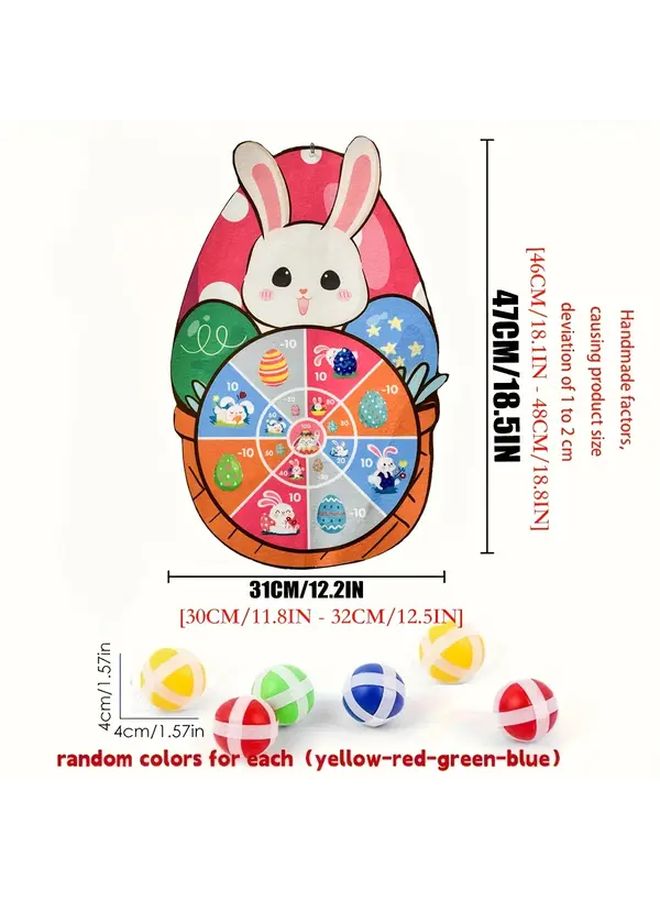 Pink Sticky Ball Dartboard Game Set 6pcs Indoor Outdoor Fun Activity Toy For Kids - Image 4