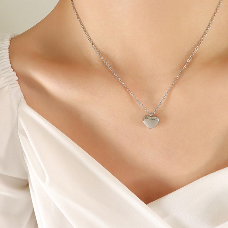 RIPFEVURN Cremation Jewelry Tiny Heart Urn Necklaces for Ashes for Women Men Stainless Steel Small Urn Locket for Human Ashes Holder Memorial Keepsake Pendant(Silver) - Image 5