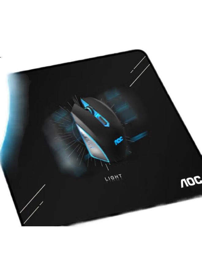 Aoc Full-Property Series Gaming Mouse Pad, Small Size 300*250*4Mm, Thickened With Locked Edges, Office Keyboard Computer Desk Pad, M113/93 Glossy Black - Image 1