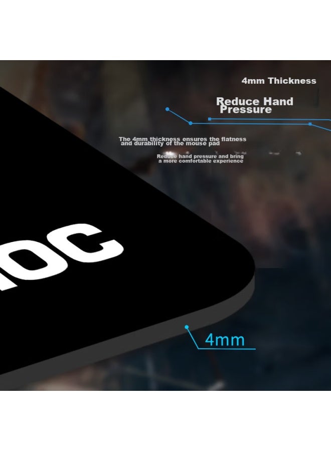 Aoc Full-property Series Gaming Mouse Pad, Small Size 300*250*4mm, Thickened With Locked Edges, Office Keyboard Computer Desk Pad, M113/93 Glossy Black - Image 4