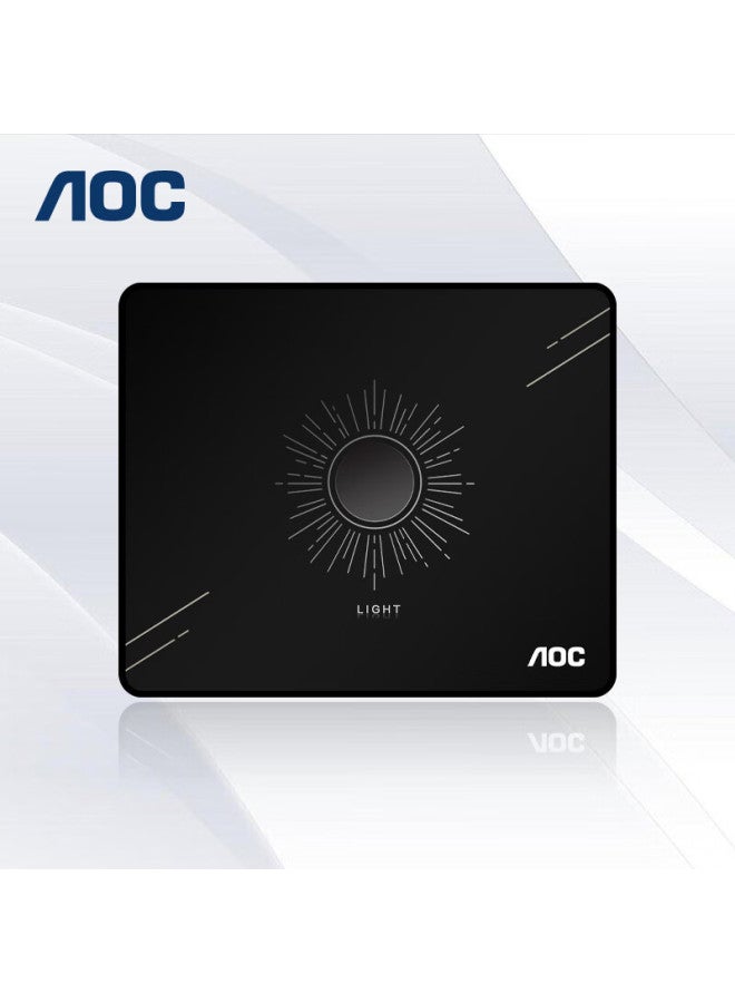 Aoc Full-property Series Gaming Mouse Pad, Small Size 300*250*4mm, Thickened With Locked Edges, Office Keyboard Computer Desk Pad, M113/93 Glossy Black - Image 1