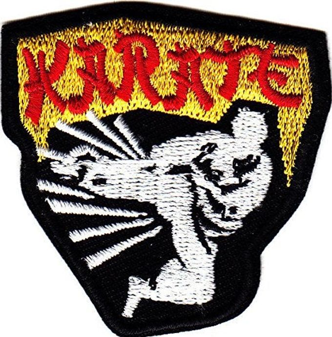 KARATE IRON ON EMBROIDERED APPLIQUE PATCH SPORTS WORDS MARTIAL ARTS