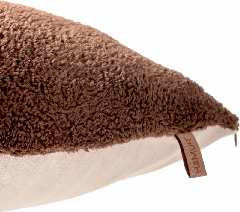 هامور Dough Scandinavian Bohemian 2 Pack Teddy Puffy Throw Pillow Cover Brown