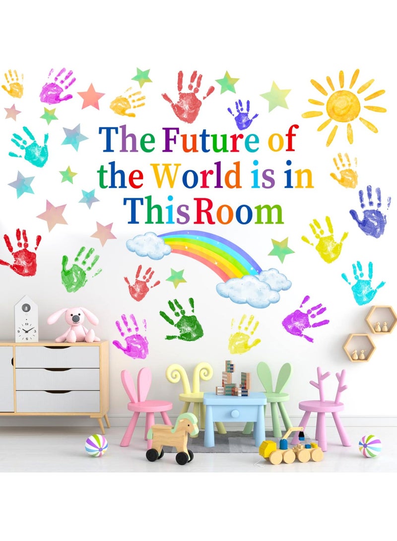 SOLARAE Colorful Inspirational Wall Stickers, Kids Inspirational Quotes & Handprint Wall Decals D√©cor Self-Adhesive Rainbow Wall Stickers Kids Wall Stickers for Classroom/Library/Kids Bedroom - Image 4