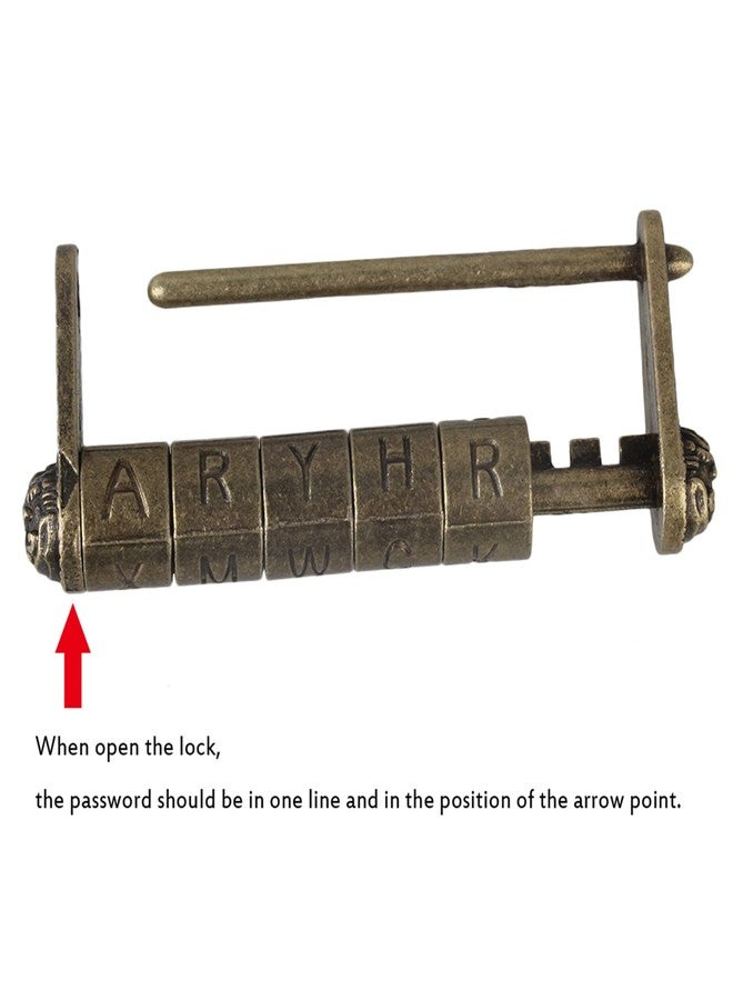 RDEXP Vintage Door Cabinet Suitcase Metal English Words Password Combination Padlock Lock - Image 2