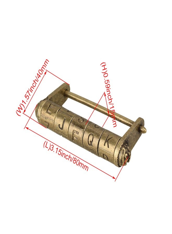 RDEXP Vintage Door Cabinet Suitcase Metal English Words Password Combination Padlock Lock - Image 4