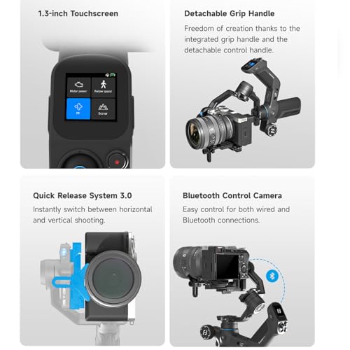 FeiyuTech SCORP Mini 3 Pro Kit 3-Axis Camera Stabilizer,Built-in AI Track,All in One Handheld Gimbal for Mirrorless, Pocket Camera,Action Camera, Phone, 2KG Payload - Image 3