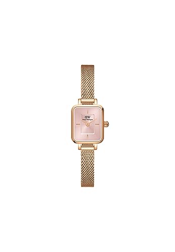 Daniel Wellington Quadro Mini Womens Watch 154x182mm Square Case Japanese Quartz Movement Stainless Steel Mesh Strap Water Resistant Rose Gold Watch for Women Evergold Blush - Image 1