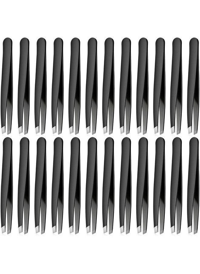 Mudder 24 Pieces Eyebrow Tweezers Stainless Steel Slanted Tip Tweezers Facial Hair Eyebrow Precision Tweezers For Men And Women  - Image 2
