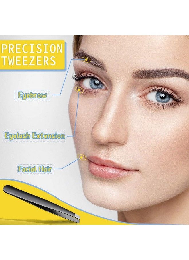 Mudder 24 Pieces Eyebrow Tweezers Stainless Steel Slanted Tip Tweezers Facial Hair Eyebrow Precision Tweezers For Men And Women  - Image 3