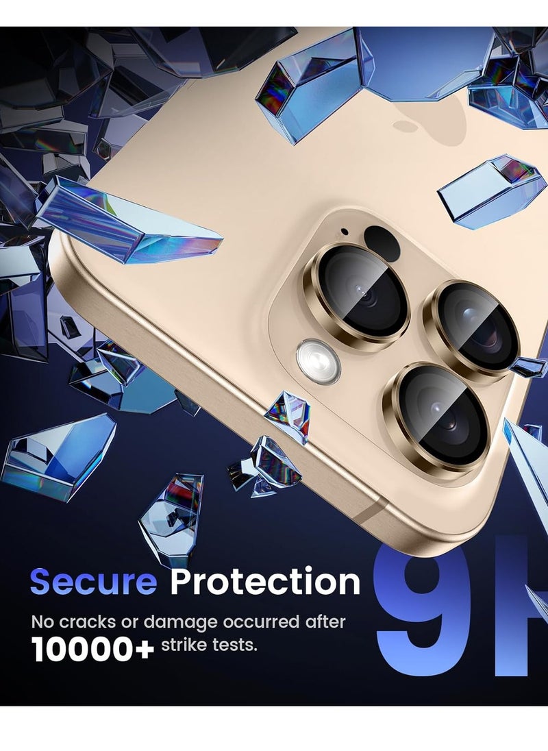 YoYoTech Desert Titanium Compatible for iPhone 16 Pro / iPhone 16 Pro Max Camera Lens Protector, AR Lens Protector Auto Installation,9H Tempered Glass,AR+AF Metal Individual Ring - Desert Titanium  - Image 4