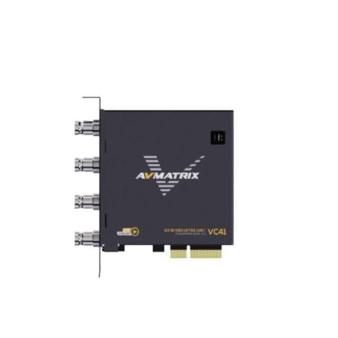 AVMATRIX VC41 — بطاقة التقاط PCIe بأربع قنوات 3G-SDI، تدعم الإدخال والتقاط الفيديو بدقة تصل إلى 1080p60 ومعدلات بت تصل إلى 200 ميجابت في الثانية. - Image 1