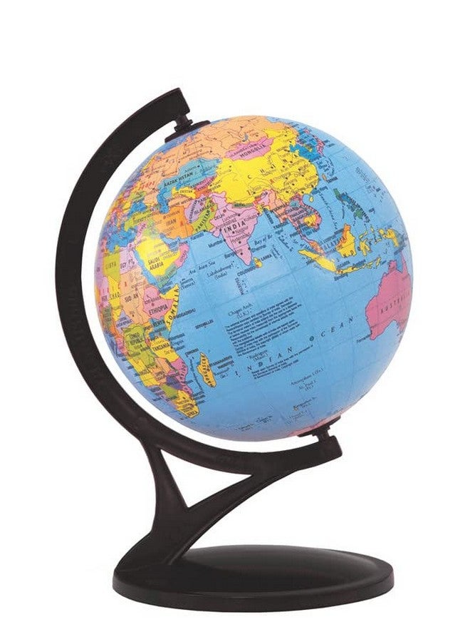 GLOBUS 606 | 6 Inches 15 Cms Diameter and 10 Inches 25Cms Height Rotating World Globe With A.B.S Polymer Moulded Arc and Base Laminated Globe Surface Time Scales and Informative Reading Instructions - Image 1