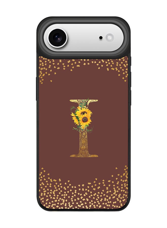 Stylizedd iPhone Air Case, [Compatible with MagSafe] Slim Magnetic cover Phone Case iPhone Air -Custom Floral Monogram - I  (Brown ) - Image 1
