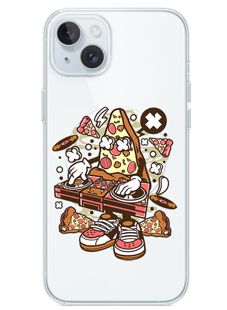 Theodor Magnetic Case for iPhone 15 Plus 6.7-inch Compatible with MagSafe Wireless Charging, Shockproof Phone Bumper Cover Pizza dj  copy - Image 1