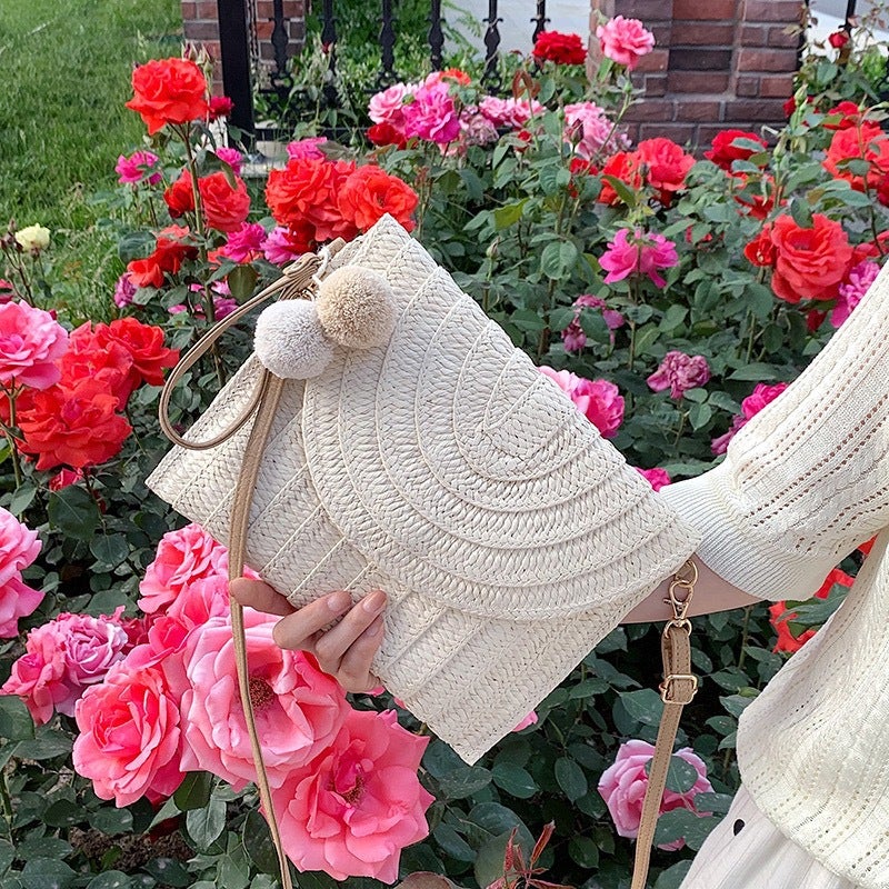 A Generation Of Hair Messenger Bag Women'S Bag Straw Bag Fashion Shoulder Bag 2023 New Temperament Casual Woven Bag - Image 4