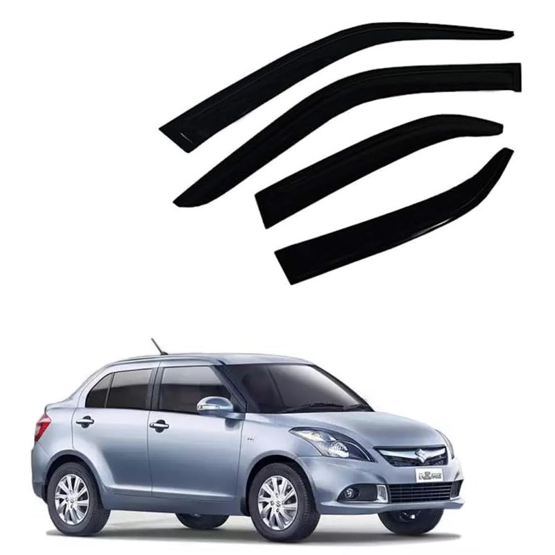 ROYALTECH Premium Non-Breakable Car Window Door Visor/Rain Guard/Wind Deflector Compatible for (DZIRE (2013-2016)) - Image 1