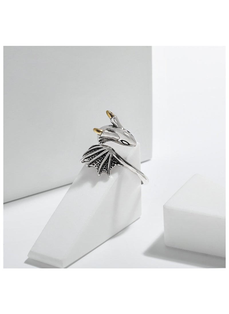 Genérico Retro Hip Hop Little Flying Dragon Ring Opening Adjustable  - Image 2