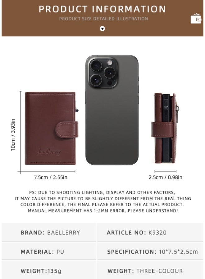 بايلليري محفظة مصغرة كلاسيكية لعرض البطاقات مصنوعة من الجلد الصناعي المتين بمقاومة تتسع لـ 11 بطاقة بشريحة أمامية مبتكرةRFID تصميم unisex أنيق للرجال والنساء مثالية للاستخدام اليومي والسفر(أسود كلاسيكي) - Image 2