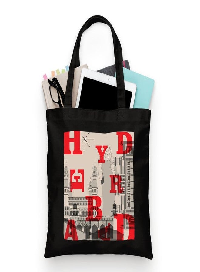 PrintingZone Hyderabad Canvas Printed Tote Bag For Women | Zipper & Pouch | Shopping/Grocery Bag | Multi-Purpose Bag | Reusable Eco-Friendly Cotton Handbags, Canvas Tote Bags For College(TB38) - Image 1