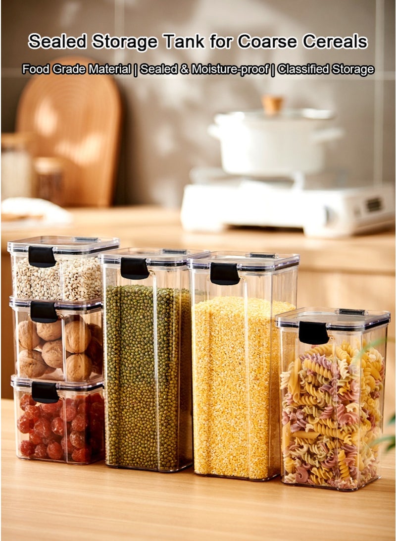 TAPIT 4PCS 950ml Airtight Food Storage Containers with Lids, Plastic Kitchen and Pantry Organization Canisters for Cereal, Dry Food, Flour and Sugar, BPA Free Square Nut Snack Storage Tank - Image 3