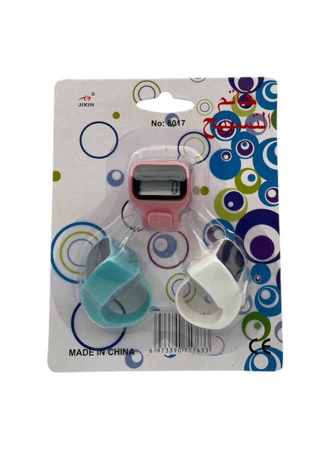 Digital Electronic Finger Counter Set, 3 Pieces, Multicolor