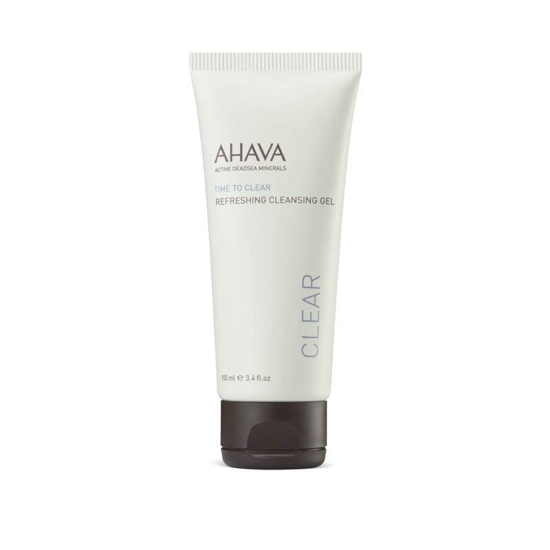 AHAVA جل تنظيف منعش AHAVA - منظف خالي من الصابون ومنعش، ينظف ويزيل المكياج، الأوساخ والشوائب، غني بمزيج حصري من أوزموتير، جذر الزنجبيل، ألانطوين وفيتامين E، 3.4 أونصة سائلة. - Image 1