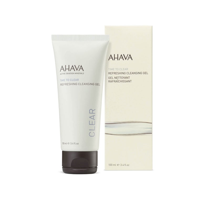 AHAVA جل تنظيف منعش AHAVA - منظف خالي من الصابون ومنعش، ينظف ويزيل المكياج، الأوساخ والشوائب، غني بمزيج حصري من أوزموتير، جذر الزنجبيل، ألانطوين وفيتامين E، 3.4 أونصة سائلة. - Image 2