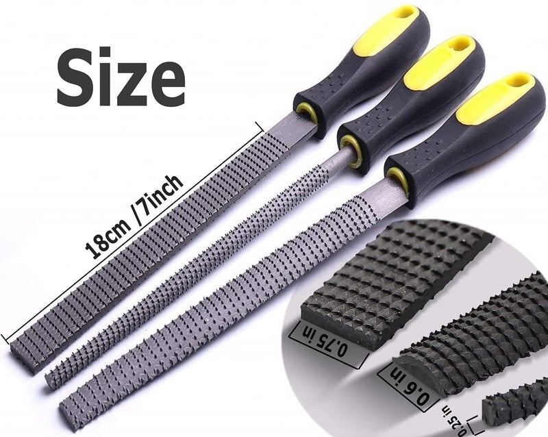 Telont AihuiWood Rasp File Set 3 Pack Wood File Woodworking Files, Round, Half-round, Flat File Rasp High Quality Carbon Steel Rasp File for Woodworking Shaping, Sharping Wood - Image 5