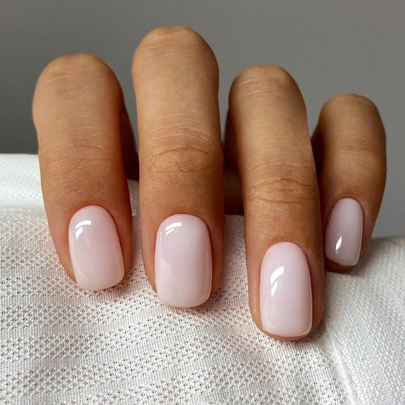 Border Handmade Wearable Nail Tips - Pure Color Short Style, Rectangle Shape, High-End Fake Nails Collection - Image 1