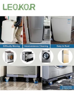 LEOKOR Washing Machine Stand Base, Home Appliance Mobile Roller Cart  with 8 Strong Feet and 4 Wheels, Refrigerator Stand Washer and Dryer Pedestal  - Image 4