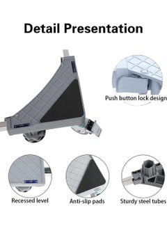 LEOKOR Washing Machine Stand Base, Home Appliance Mobile Roller Cart  with 8 Strong Feet and 4 Wheels, Refrigerator Stand Washer and Dryer Pedestal  - Image 5