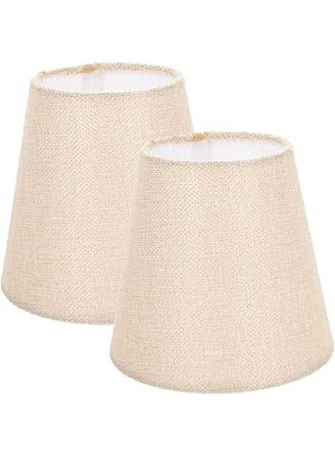 Modern Clip On Fabric Lamp Shade Set With Edge Trim For Table Floor Wall Lamps - Image 1