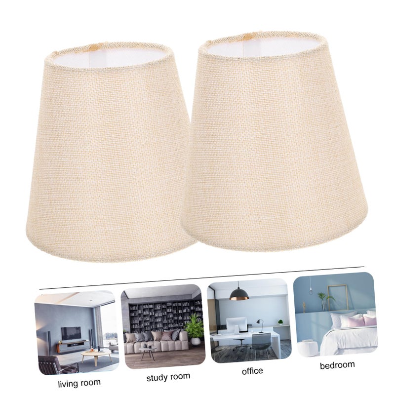 Modern Clip On Fabric Lamp Shade Set With Edge Trim For Table Floor Wall Lamps - Image 4