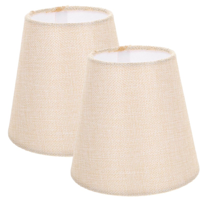 Modern Clip On Fabric Lamp Shade Set With Edge Trim For Table Floor Wall Lamps - Image 2
