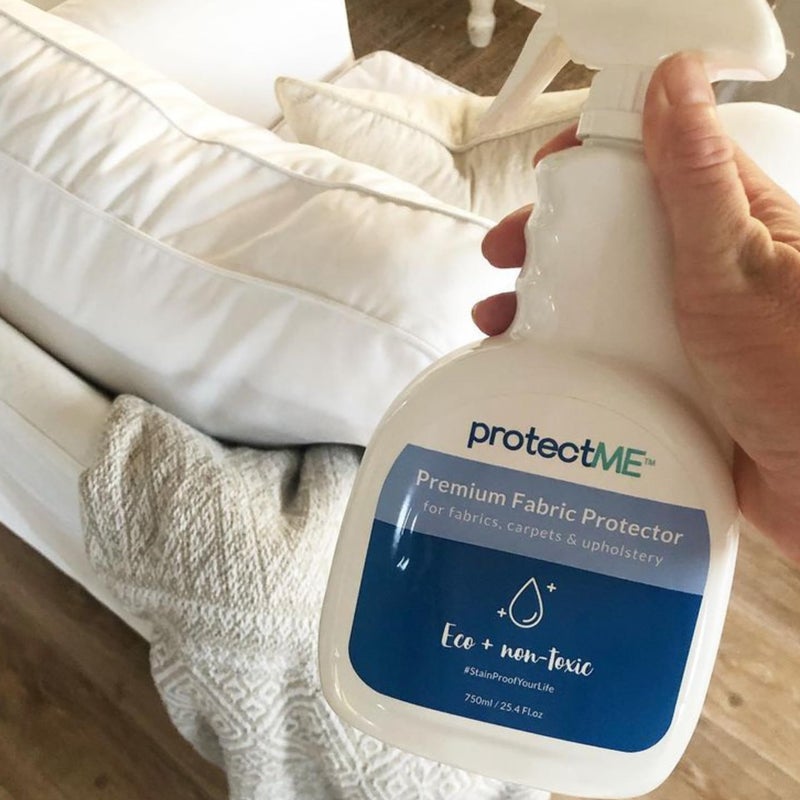 protectME protectME Premium Fabric Protector and Stain Guard for Upholstery Carpet Shoes - Non Toxic, Water Based, Non-Flammable Protector Spray - 25.4 fl. Ounces  - Image 5