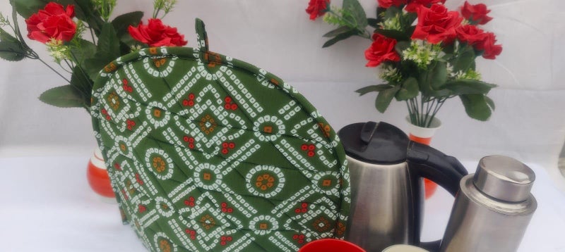 Malan Bai Mandala Tea Cozy Cover Hand Block Winter Tea Kettle Warmer Pot Cover Hot Coffee Cover Tea Coster Handamde Kitchen Décor Brand: Malan Bai (Pattern 9) - Image 1