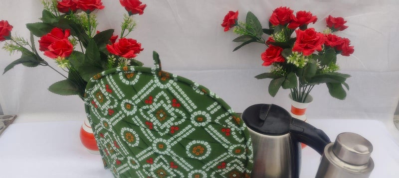 Malan Bai Mandala Tea Cozy Cover Hand Block Winter Tea Kettle Warmer Pot Cover Hot Coffee Cover Tea Coster Handamde Kitchen Décor Brand: Malan Bai (Pattern 9) - Image 4