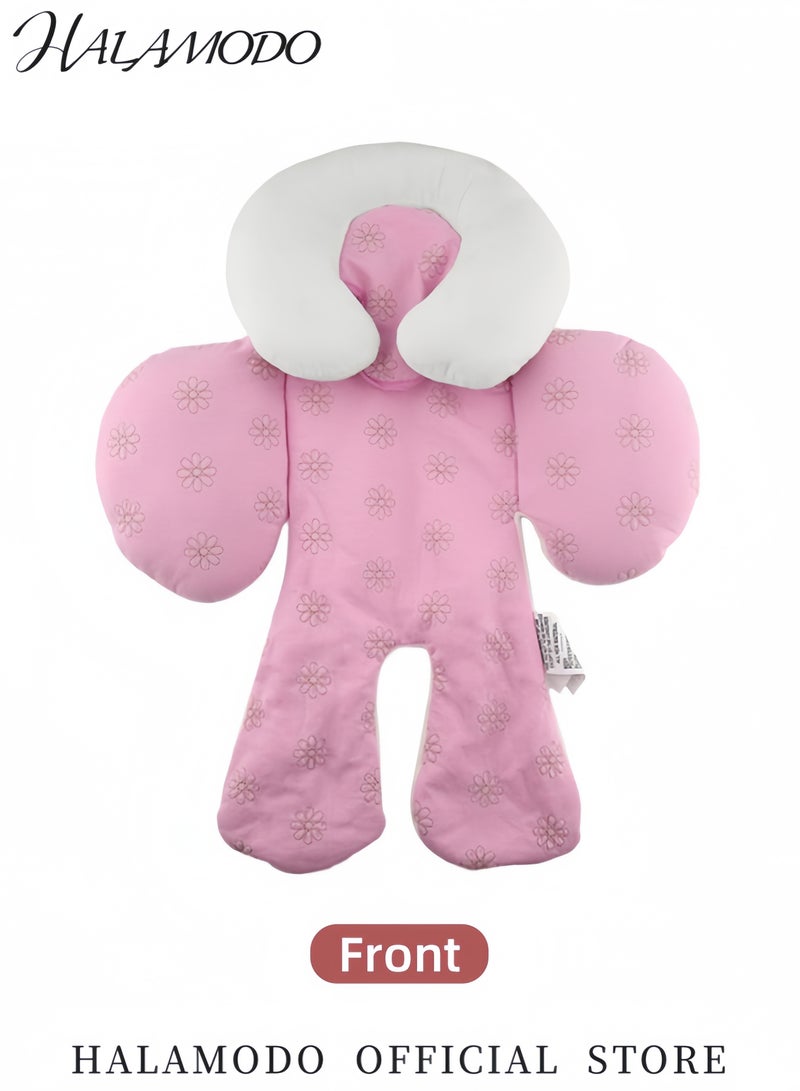 HALAMODO Reversible Baby Car Seat Insert for Boys and Girls Dual-Sided Stroller Cushion with Head and Body Support Soft Infant Headrest for Stroller Car Seat and Swing  - Image 2