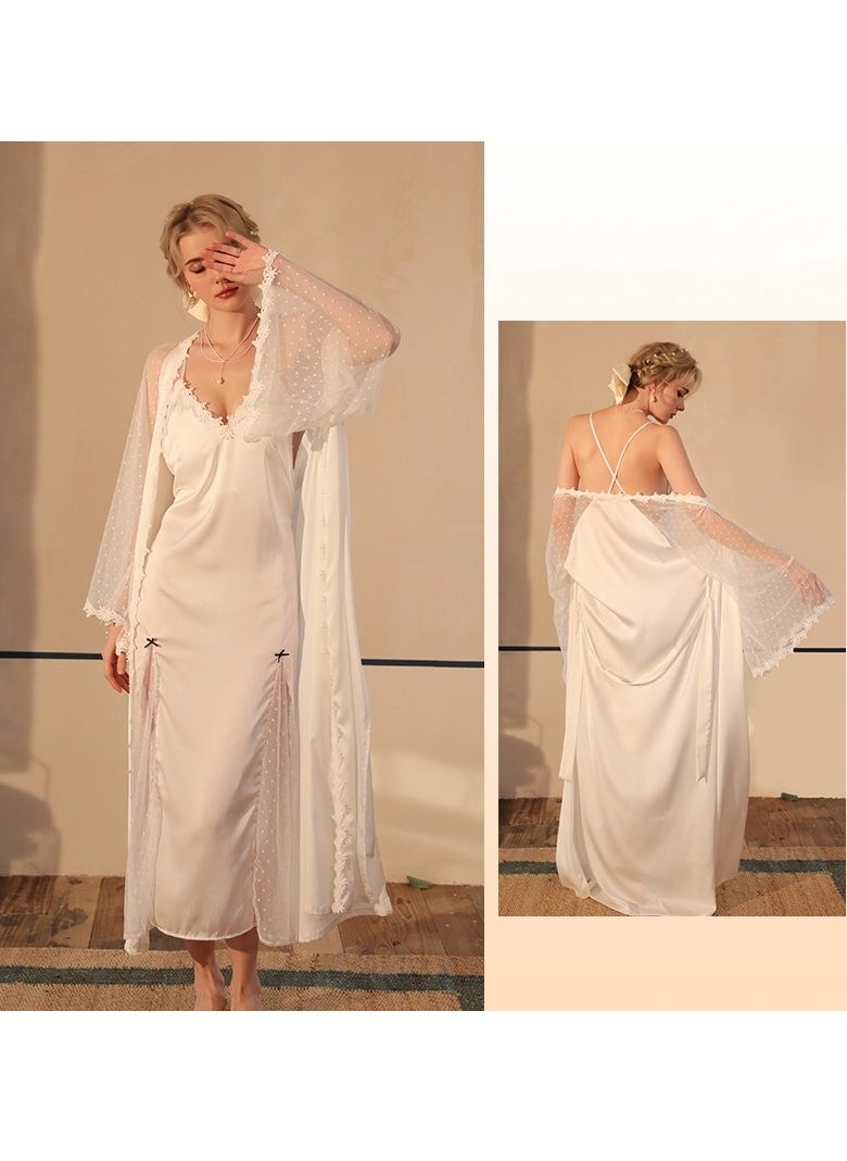 Generic - Two-Piece Tie Nightgown And Nightgown Set - Image 1